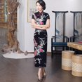 thumbnail image 1 of ALSLIAO - Vestido tradicional chino cheongsam para mujer, con abertura por encima de la rodilla, color negro, talla XL, 1 of 8