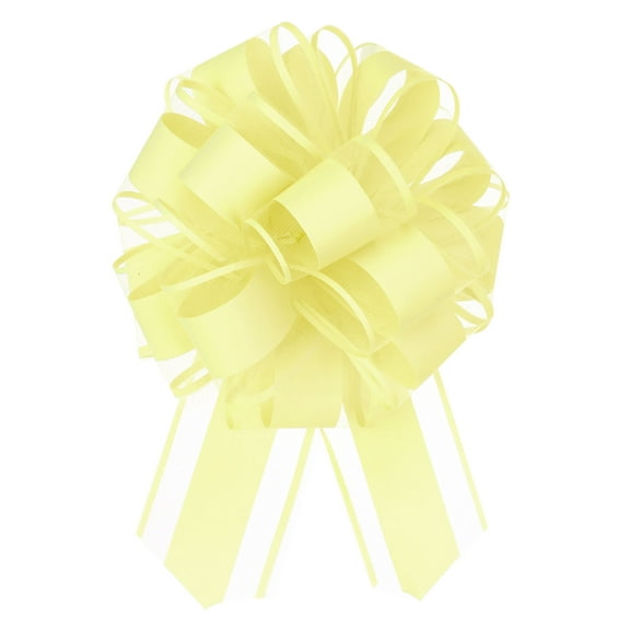 10pcs 6 Inch Large Big Pull Bow Organza Gift Wrapping Bows Ribbon for Wedding Car Christmas Bow, Yellow