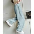 thumbnail image 4 of Girl Pants,Girls Wide Leg Jeans Elastic Waist Denim Pants with Pockets Cute Casual Trousers for Kids,Boys Sweatpants,Z04 Blue,9-10 Years, 4 of 5