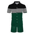thumbnail image 4 of Vedolay Summer Short Sets Men 2 Piece Outfits Men's Shorts Set Short Sleeve Crewneck Tee Track Shorts with Pockets,Green M, 4 of 5