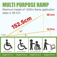 thumbnail image 6 of 5FT Portable Wheelchair Ramp, 800 LBS Capacity Folding Aluminum Threshold Ramp, Anti-Slip Heavy Duty Mobility Ramp for Home Steps, Doorways, Stairs, Handicap Access, 6 of 7
