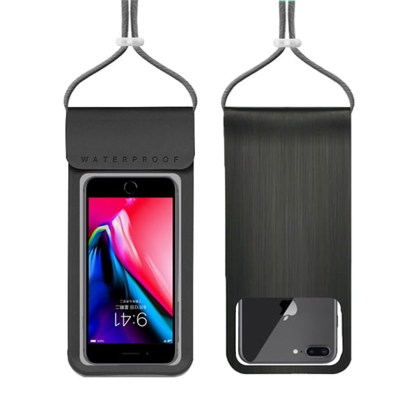 Hanging On Neck Diving Swimming Universal Swimming Phone Case Waterproof Phone Pouch Underwater Phone Sealed Bag BLACK S