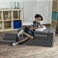 thumbnail image 4 of Jaxx Zipline Causeuse Modulable pour Enfants et Ottomans / Chaise Longue Dépliable, Charbon, 4 of 5