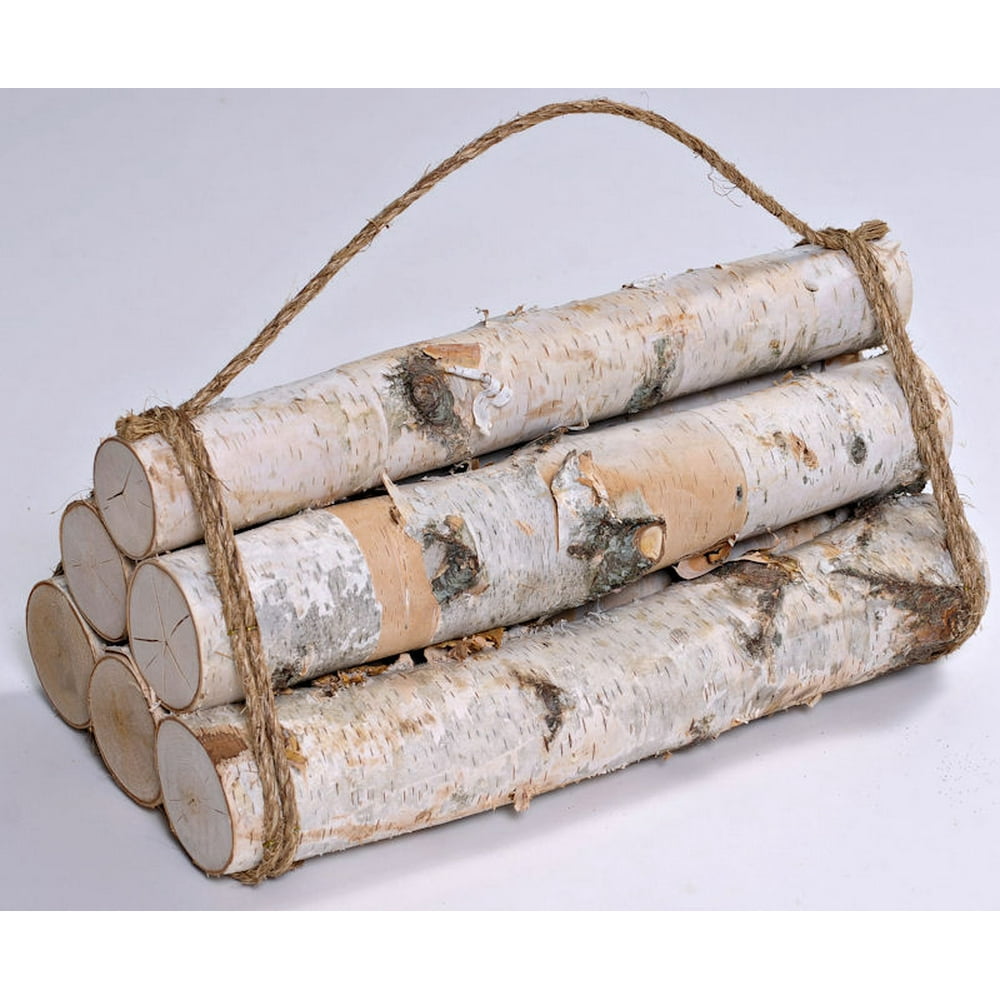 Natural White Birch Firewood Bundle Decorative bundle 6 logs tied