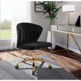 thumbnail image 7 of Meridian Furniture Finley Swivel Adjustable Black Velvet and Gold Office Chair, 7 of 7