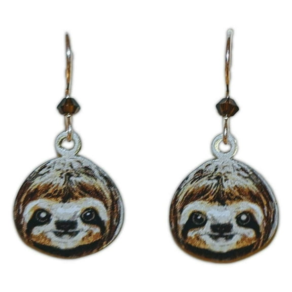 SLOTH FACE Hypo-Allergenic Earrings, Sterling Silver Plated, by Sienna Sky