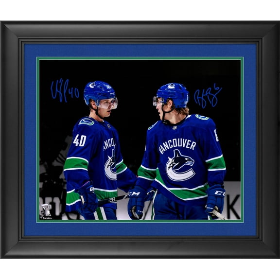 Brock Boeser & Elias Pettersson Vancouver Canucks Framed Autographed 16" x 20" Spotlight Photograph - Fanatics Authentic Certified