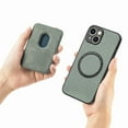 thumbnail image 3 of For Iphone 15 Carbon Fiber Leather Card Magsafe Phone Case(Green),iPhone 13 Pro, 3 of 8