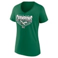 thumbnail image 2 of Women's Fanatics  Kelly Green Philadelphia Eagles Super Bowl LIX Champions Retro Diamond V-Neck T-Shirt, 2 of 3