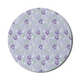 thumbnail image 1 of Floral Mouse Pad for Computers, Lilac Tones Peduncles Hand Picked Flowers Sketch Style Pattern, Round Non-Slip Thick Rubber Modern Gaming Mousepad, 8" Round, Ceil Blue Multicolor, by Ambesonne, 1 of 2