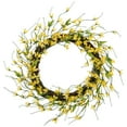 thumbnail image 3 of Northlight 12" Unlit Yellow Nature Inspired Forsythia Artificial Floral Spring Wreath, 3 of 9