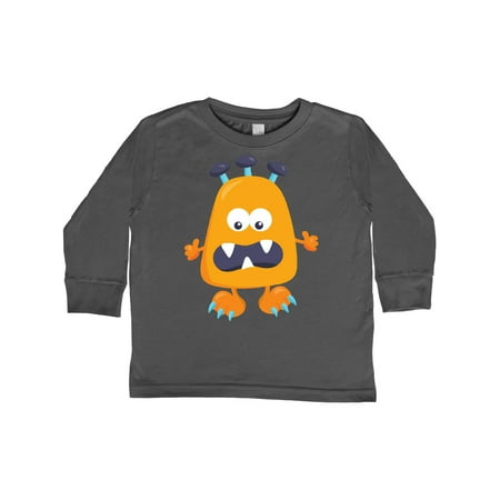 

Inktastic Cute Monster Little Monster Orange Monster Gift Toddler Boy or Toddler Girl Long Sleeve T-Shirt