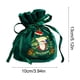 thumbnail image 3 of Bolsa de regalo navideña de terciopelo | Bolsa pequeña navideña roja y verde de 9,9 x 13 cm | Bolsa de tela reutilizable para dulces con asa resistente | Embalaje navideño festivo para regalos y, 3 of 6