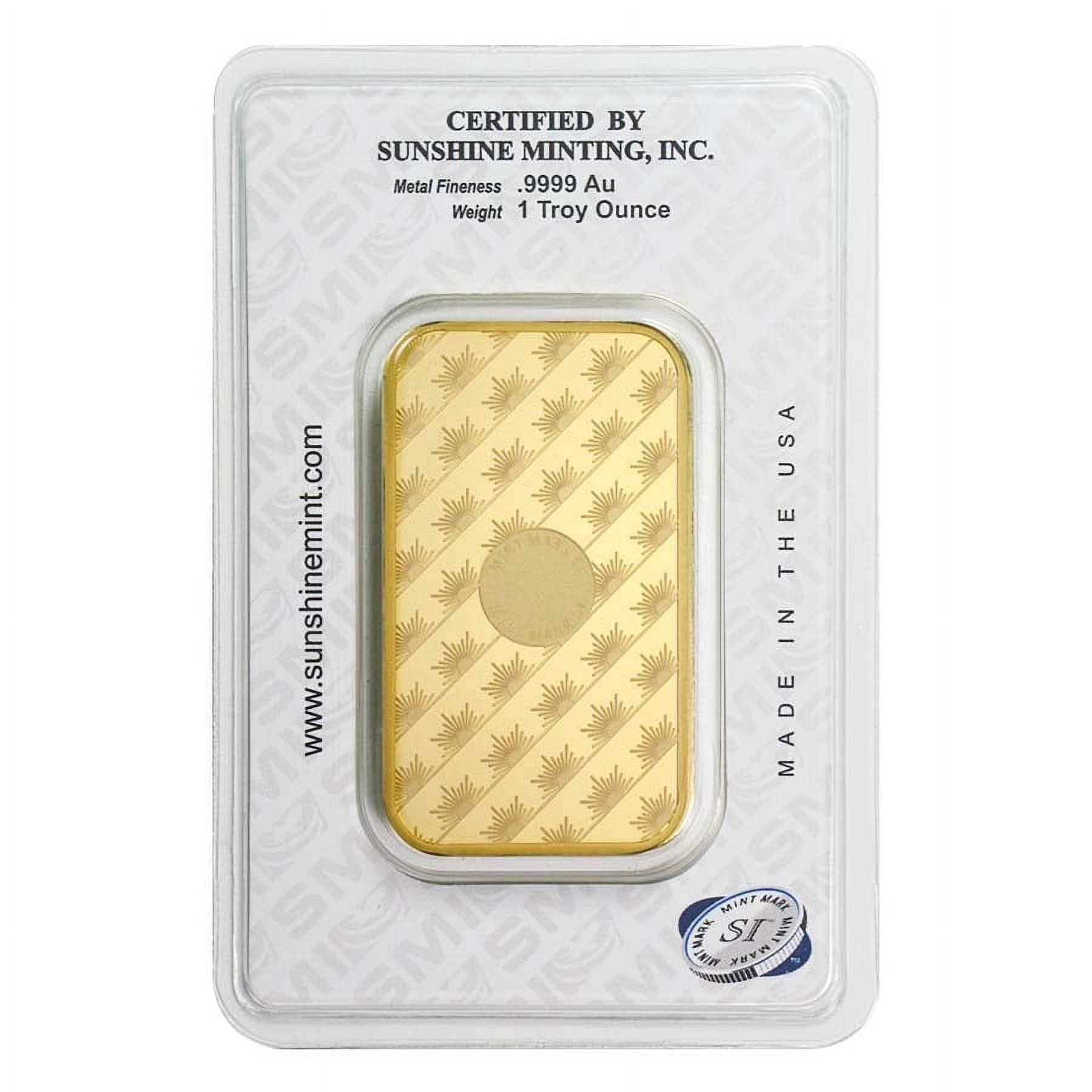 Sunshine Mint 1 oz Gold Bar .9999 Fine (in Assay)