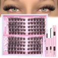 thumbnail image 1 of Kit de extensiones de pestañas Eefofnn Lash Clusters Wispy 120 unidades, 1 of 7