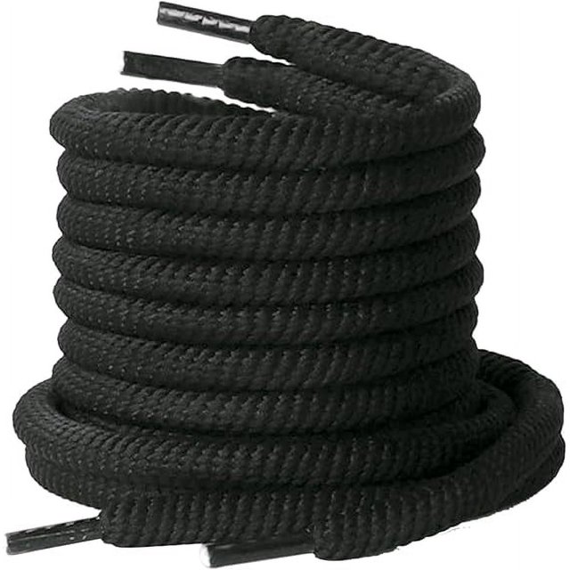 Cordones redondos Cordones de zapatos de color sólido Cuerdas para zapatillas de deporte Botas 120 cm de ancho 4 pares, negro