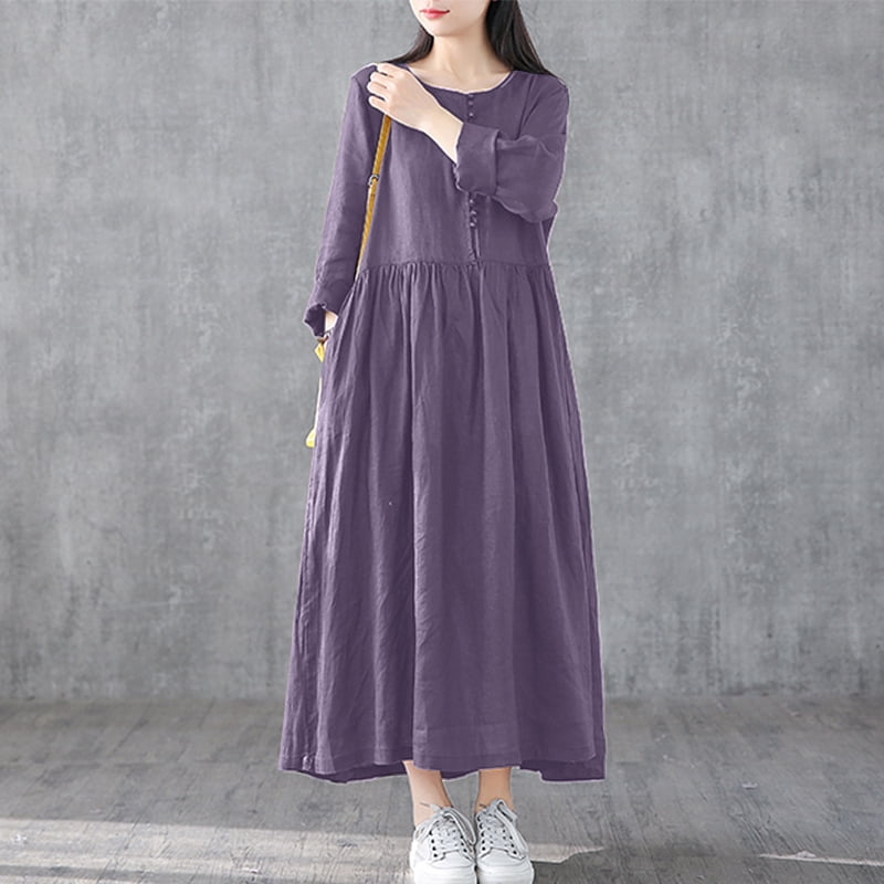 calf length dresses with sleeves