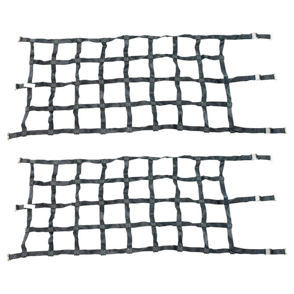 2 Pack 42"x82" Heavy Duty Small Cargo Net for Pickup Truck with Cam Buckle & E-Track Fittings,8" by 8" Holes, Truck Bed Cargo Netting for Enclosed Trailers - E Track Accessories
