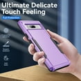 thumbnail image 2 of for Google Pixel 8 Case, Phone Case Heavy Duty 2 in 1 Full Body Rugged Shockproof Hybrid Hard PC Soft TPU Bumper Drop Protective Girls Women Boy Men Covers for Google Pixel 8, Purple+Black, 2 of 6