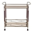 thumbnail image 2 of Melrose Serving Cart with Clear Tempered Glass and Nickel Brush Frame, 2 of 3
