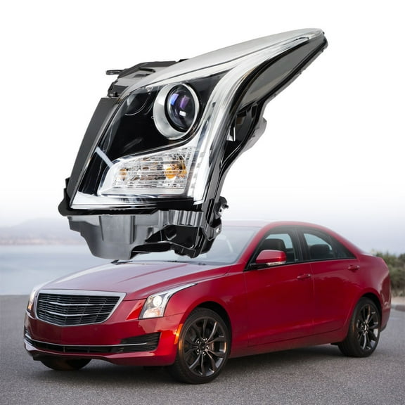 LABLT Headlight Assembly Replacement for Cadillac ATS 2013-2018 Headlamp LH Projector Chrom Set Driver Side