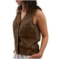thumbnail image 7 of Zynviq Sleeveless Woman Summer Tops Cotton Collared Comfort Solid Loose Button Down Shirt Ladies Shirts M, 7 of 7