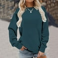 thumbnail image 4 of Chemises de Compression à Manches Longues pour Femmes à Col Rond Uni Plus Sweat-Shirt Oversize Pulls Coupe Ample à la Mode des Hauts Légers pour les Femmes de Grande Taille Gris M, 4 of 6