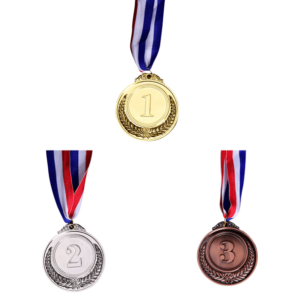 Medalla 1 Premio Bronce Premios Premio Útiles Escolares Oro Plata
