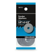 Hillman Fender Washers, 1/2" x 1.5", Zinc Plated, Steel, Pack of 3