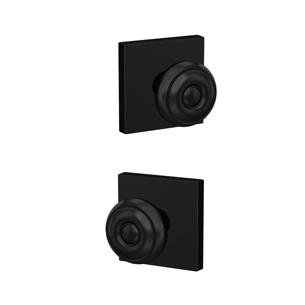 Schlage FC172GEO622COL Custom Georgian Non-Turning Two-Sided Dummy Door Knob Set - Black
