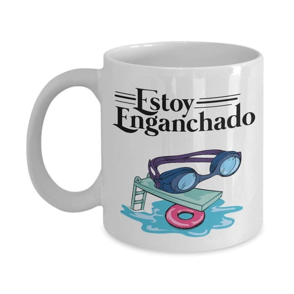 Estoy Enganchado Swimming Mexican Style Coffee & Tea Gift Mug Stuff For Spanish Speaking Hispanic Men & Women