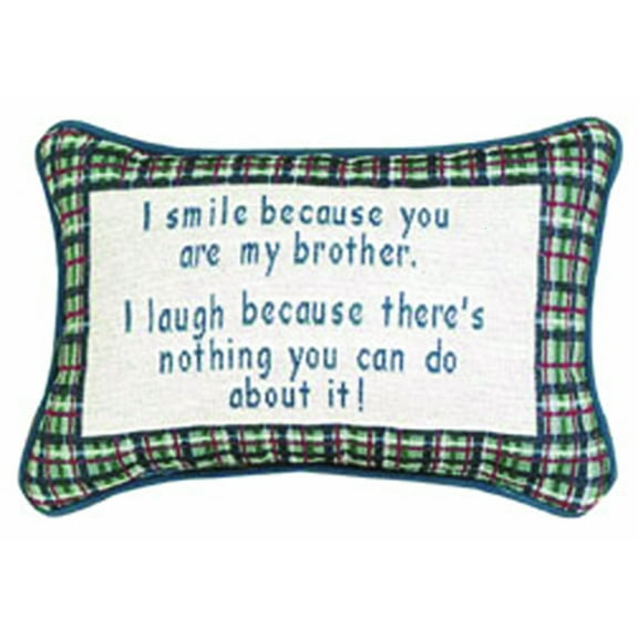Manual I Smile I Laugh/Brother 12.5 x 8.5-Inch Decorative Throw Pillow