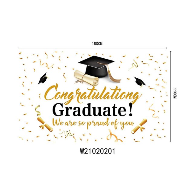 Cartel de fiesta de graduación grande, fondo duradero para Selfie, cartel de fiesta de tela