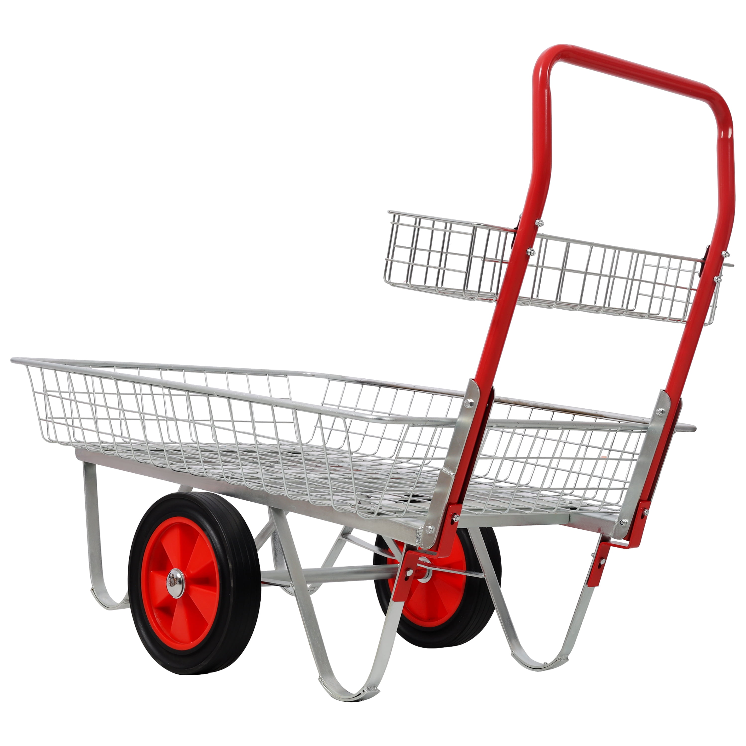 Heavy‑Duty Garden Centre Utility Trolley with 11" Solid Rubber Wheels, 330lbs Capacity Rolling Storage Cart for Outdoor Patio Yard Lawn Plants Soil Gardening Tools