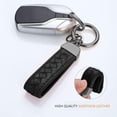 thumbnail image 4 of HAHDAXIA Genuine Leather Car Keychain with 2 Key Rings,Car Fob Key Keychain Holder with Anti-Lost D-Ring for Men Women, 4 of 6