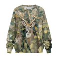 thumbnail image 3 of Garronmavis Women's Sweatshirt Camouflage Size 3XL Oversized Camo Hunting Deer with Pockets Loose Fall Winter Outfits Crewneck Sweatshirt for Women, 3 of 6