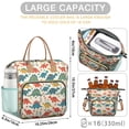 thumbnail image 5 of Beige Cartoon Dinosaurs Flowers Pattern Womens Lunch Box for Work,Insulated Large Lunch Bag for Tween and Teen,Loncheras Para Mujer,Leakproof Adult Lunch Bag for Work,Beach,Travel,Picnic,Camping, 5 of 7