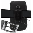 thumbnail image 2 of Black Oxford Cloth Vertical Belt Loop Waist Case Compatible with TCL Flip 4 flip phone, 2 of 4