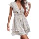 thumbnail image 1 of Vestido estampado floral con escote en V profundo y lazo informal de moda sexy de verano para mujer Pompotops  ghjkhdj15785, 1 of 6