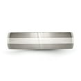 thumbnail image 3 of Chisel Titanium Brushed with Sterling Silver Inlay 6mm Band, 3 of 7