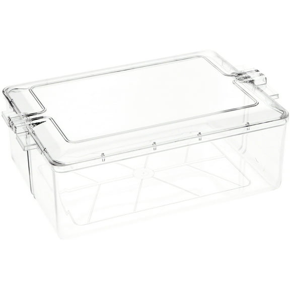 Pioneer Plastics 195C Clear Rectangular Plastic Container, 10.625" W x 7.625" D x 3.75" H, Pack of 2