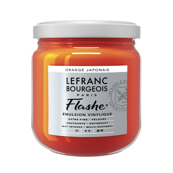 Lefranc & Bourgeois Flashe Matte Artist's Color, 400ml, Brilliant Orange Permanent