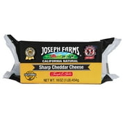 Joseph Farms California Natural Sharp Cheddar Cheese Chunk, 1lb, Refrigerated