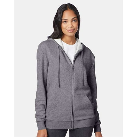 Alternative Mens Eco-Cozy Fleece Zip Hoodie 8805PF, S, Dark Heather Grey