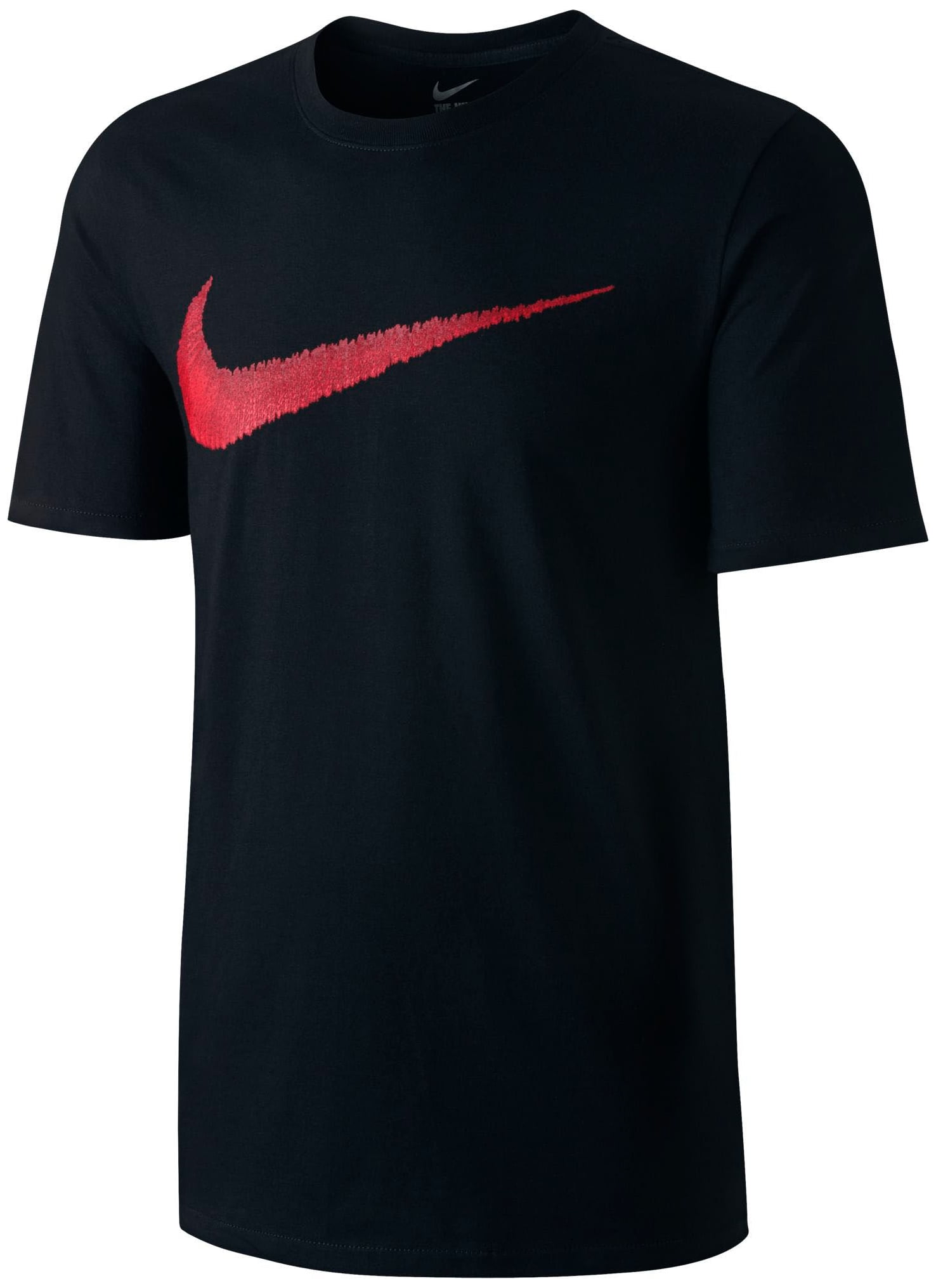 nike men's hangtag swoosh graphic t-shirt - black/gym red - size s ...