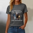 thumbnail image 5 of Leey-World 4th of July Shirts Women American Flag Patriotic Shirts USA Star Stripes Graphic T Shirt Short Sleeve Summer Tees 250th Anniversary Usa Shirt Womens(Grey,3XL), 5 of 8