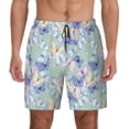 thumbnail image 3 of Uemuo Colorful Butterfly Pattern Mens Swim Trunks Quick Dry Board Shorts with Mesh Lining, Stretch Beach Shorts Quick Dry No-Chafing Board Shorts-Large, 3 of 9