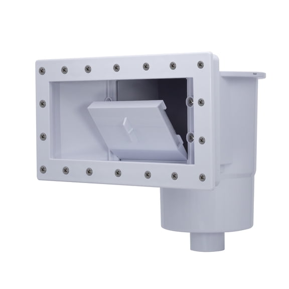 Rx Clear Wide Mouth Thru-Wall Skimmer for Above Ground Swimming Pools, White