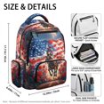 thumbnail image 5 of CHAQLIN Horse Racing Book Bag with American Flag Roses, 17 Inch Waterproof 600D Polyester School Bag for Preschool Elementary Middle School Daily Use, 5 of 10