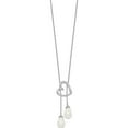 thumbnail image 2 of Sterling Silver Fw Cultured Pearl & Cz Two Become One 18In Heart Neck Made In China qsx223, 2 of 5